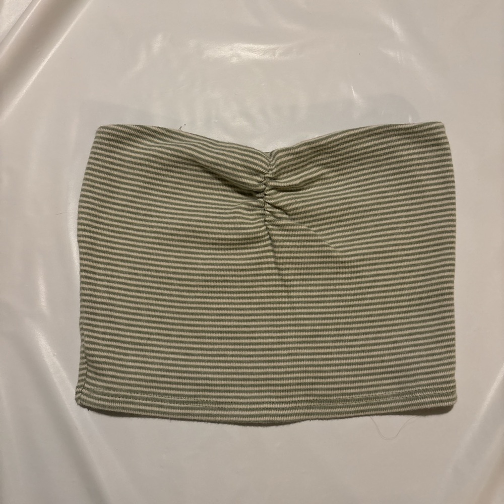 Striped Green and cream Women's Tube Top